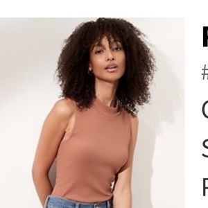 Banana Republic NWT Light Brown Ribbed Mock Neck Bodysuit size small